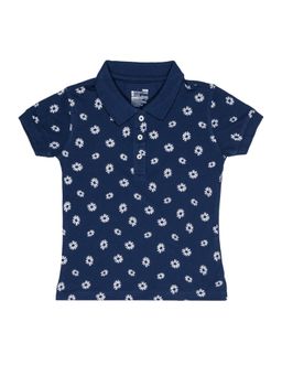 Bodycare - Navy Blue Polo Collar Half Sleeves Printed T-Shirt