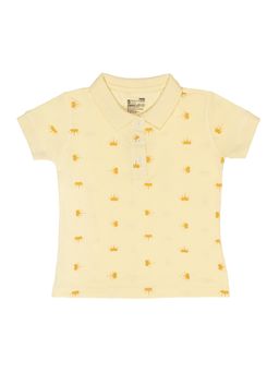 Bodycare - Yellow Polo Collar Half Sleeves Printed T-Shirt