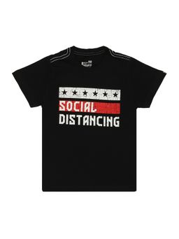 Bodycare - Black Round Neck Half Sleeves Printed T-Shirt