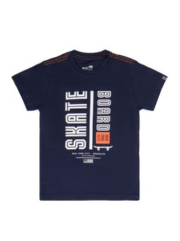 Bodycare - Navy Blue Round Neck Half Sleeves Printed T-Shirt
