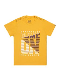 Bodycare - Mustard Round Neck Half Sleeves Printed T-Shirt