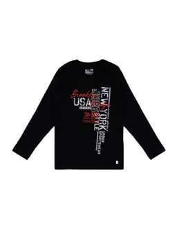 Bodycare - Black Round Neck Full Sleeves Printed T-Shirt