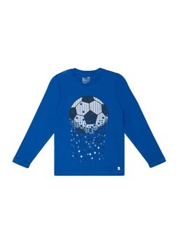 Bodycare - Blue Round Neck Full Sleeves Graphic T-Shirt