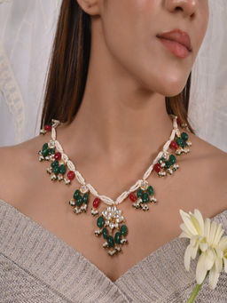 Shlok Jewels - Sansar Lotus Multicolor Necklace