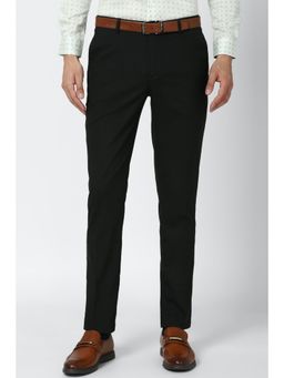 Peter England - Men Black Solid Slim Fit Formal Trouser