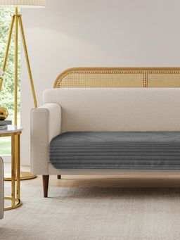 Urban Space - Dark Grey Quilted Velvet Sofa Cover