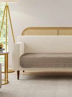 Urban Space - Soft Brown Quilted Velvet Sofa Cover