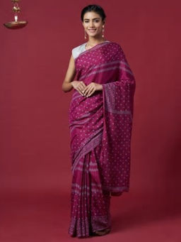 Fabindia - Viscose Modal Block Printed Sari