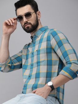 The Bear House - Men Multi Colour Checked Heavy Flannel Shirt Casual Shirt