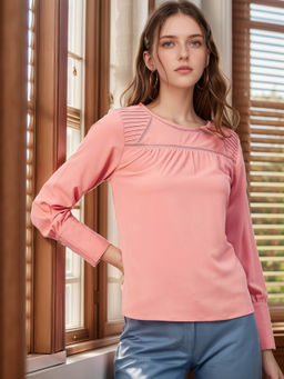 RARE - Women Peach Colour Opaque New Basic Top