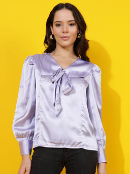 KOTTY - Women's Purple Solid Regular Top