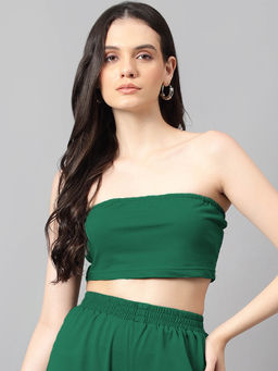KOTTY - Women's Green Solid Crop Top