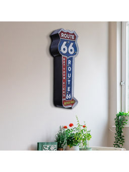 HomeTown - Route 66 Metal Led Wall Decor In Multi-Color