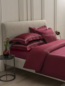 Ddecor Live Beautiful - 210 TC Cotton Solid Bed Sheet Set-P0017-MERIDIAN-ROSEWOOD (King)