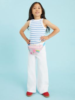 Accessorize London - Pink Polyester Self Design Waist Pouch