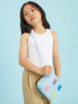 Accessorize London - Blue Polyester Self Design Sling Bag