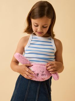 Accessorize London - Pink Polyester Textured Waist Pouch