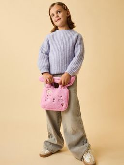Accessorize London - Pink Polyester Textured Handbag