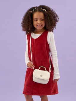 Accessorize London - White Polyester Solid/Plain Sling Bag