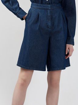 VERO MODA - Dark Blue Bermuda Denim Shorts