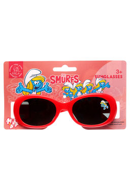 Stol'N - Red Uv Protected Oval Smurfs Sunglass with Hard Case (3-12 Years)