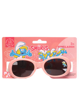 Stol'N - Pink Uv Protected Oval Smurfs Sunglass with Hard Case (3-12 Years)