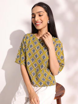 Fabindia - Multicoloured Cotton Printed Top