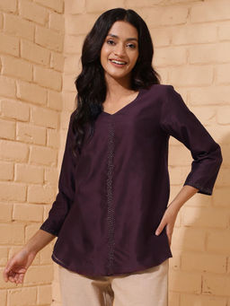 Fabindia - Embellished Purple Top