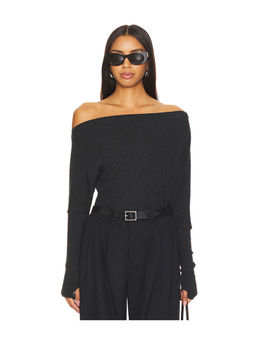 Enza Costa - Cashmere Cuffed Off-shoulder Long Sleeve