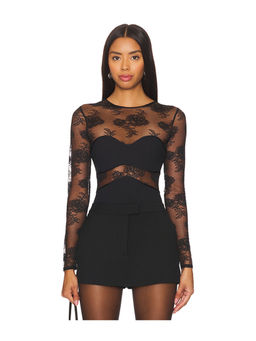 fleur du mal - Bouquet Lace And Jersey Bodysuit