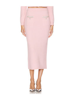 self-portrait - Embellished Knit Midi Skirt