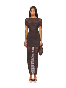 Ser.O.Ya - Noel Off Shoulder Mesh Midi Dress