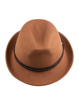 The Tie Hub - Vintage Solid Brown Fedora Hat