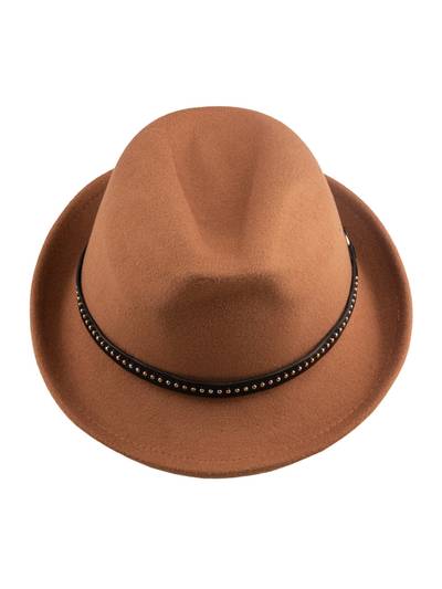 Vintage Solid Brown Fedora Hat