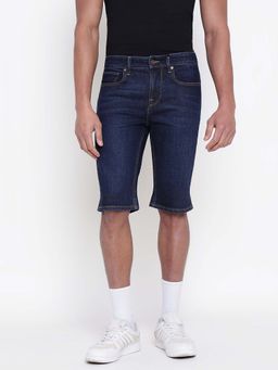 Guess - Men Navy Blue Solid Regular Fit Shorts