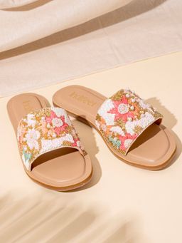 Indifeet - Multi-Color Embroidered Handmade Floral Flats