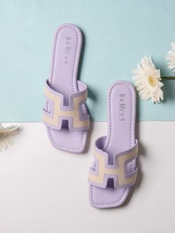 Indifeet - Purple and White Trendy and Casual Dual Tone Flats