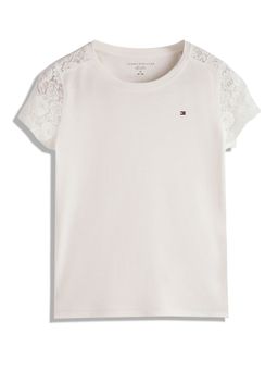 Tommy Hilfiger - Girls Solid Regular Fit Cotton T-Shirt