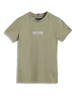 Tommy Hilfiger - Green Boys Logo Regular Fit Cotton T-Shirt
