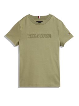Tommy Hilfiger - Green Boys Logo Regular Fit Cotton T-Shirt
