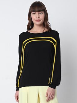 VERO MODA - Women Casual Solid Black Sweatshirt