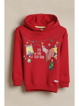 Allen Solly - Boys Red Graphic Print Sweatshirt