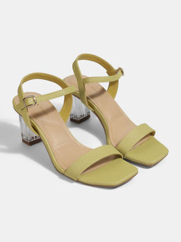 Lemon & Pepper - Women Green Fancy Sandal Heels
