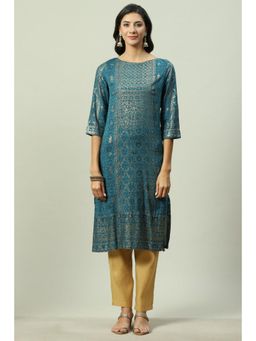 Biba - Teal Printed Kurta