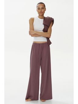 H&M - Women Purple Ribbed Drawstring Trousers