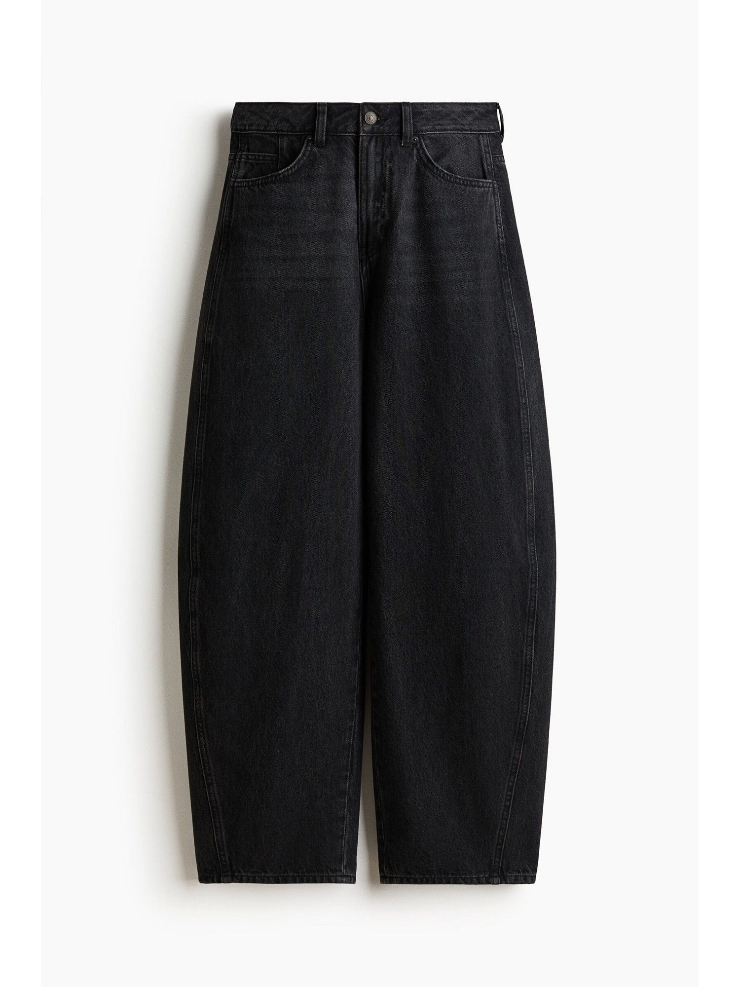h&m Women Black Baggy High Jeans-picture-11