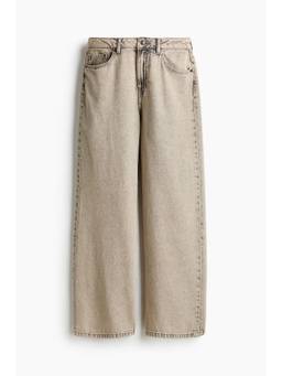 H&M - Women Beige Baggy Regular Waist Jeans