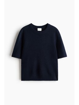 H&M - Women Blue Fine-Knit T-Shirt