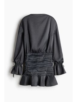 H&M - Women Grey Pleated Chiffon Dress