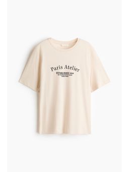 H&M - Women Beige Printed T-Shirt